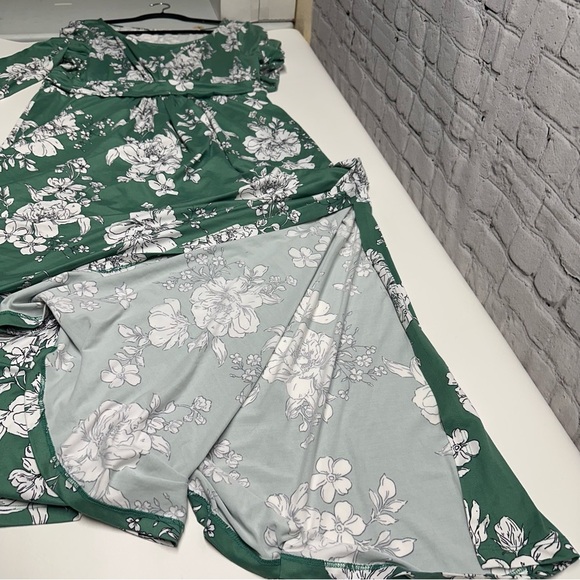 Kiyonna Green Floral Long Sleeve Dress size 1X - Picture 10 of 11